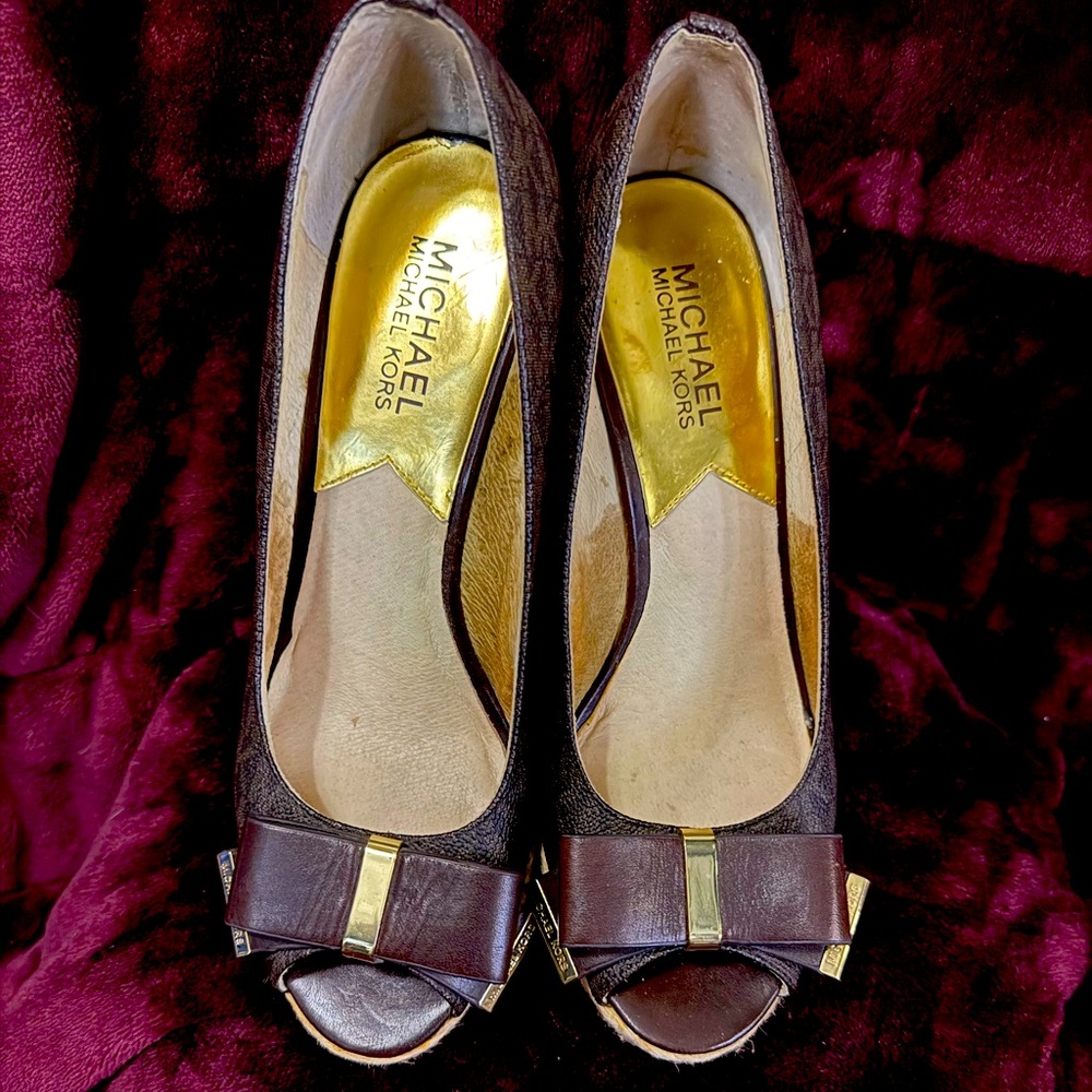 Michael Kors Meg Wedge Peep Toe Espadrilles